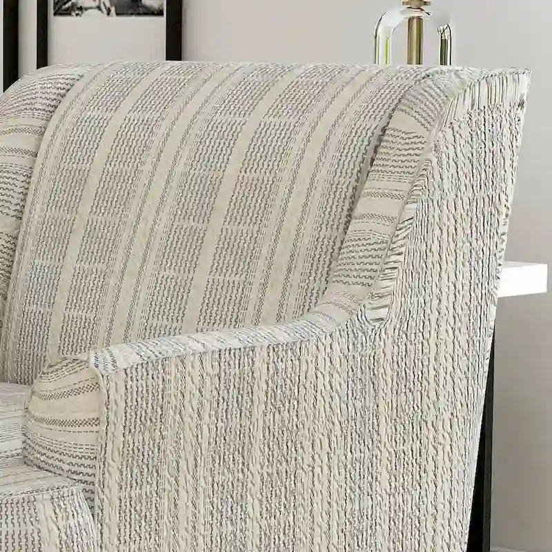 Fauteuil en tissu chenille rayé multicolore de style transitionnel Binick par Furniture of America