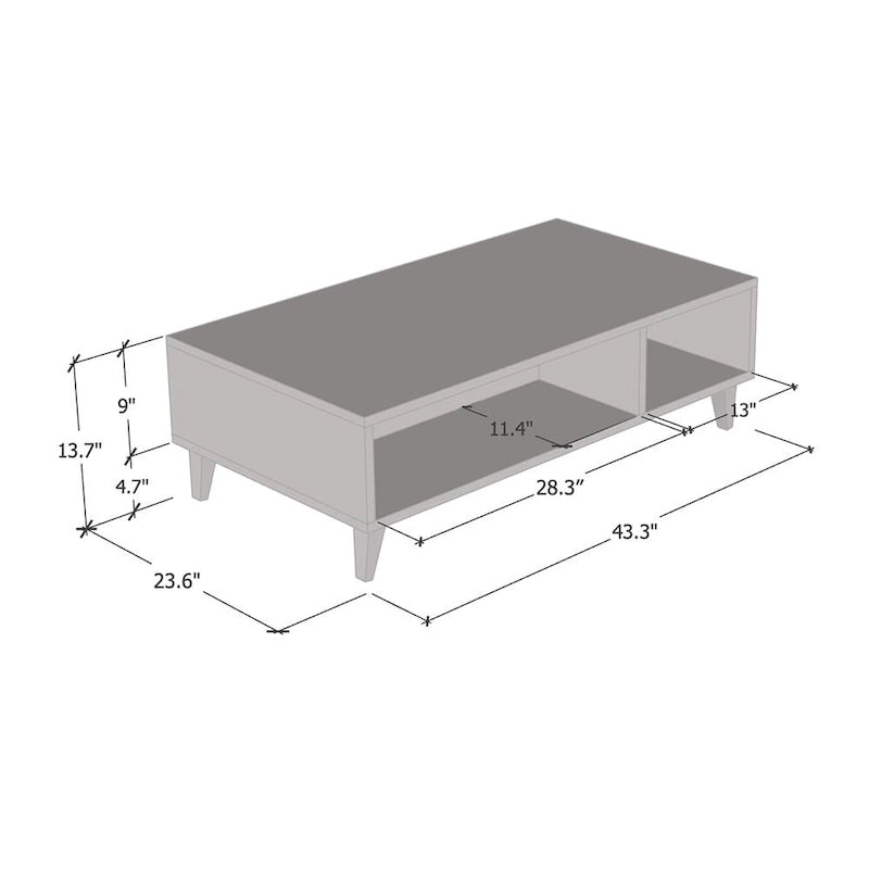Table basse Nord 43 - 13,7 H x 43,3 L x 23,6 P