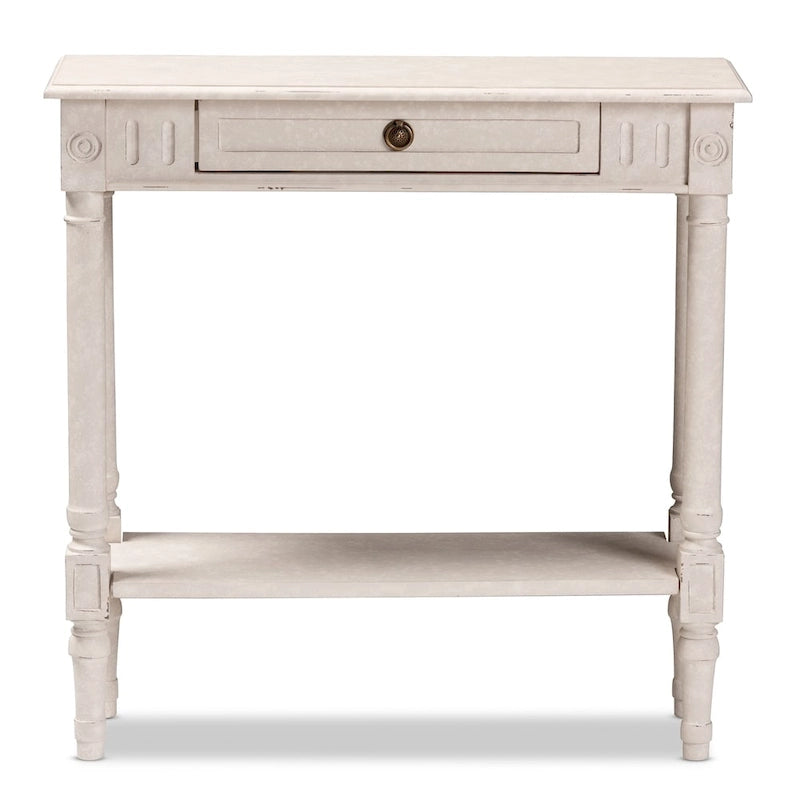 Console 1 tiroir Farmhouse Whitewashed de Baxton Studio