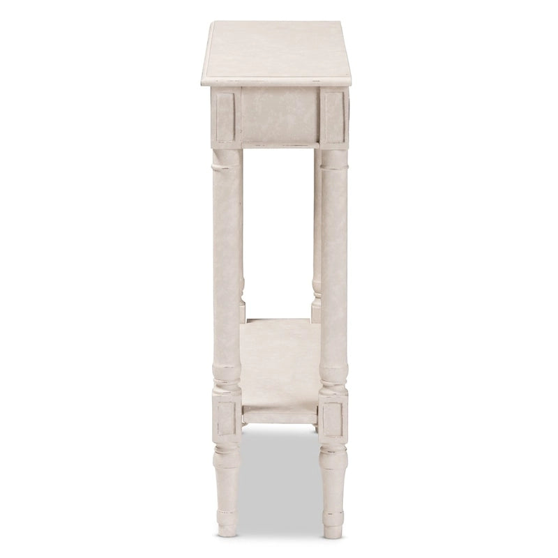 Console 1 tiroir Farmhouse Whitewashed de Baxton Studio