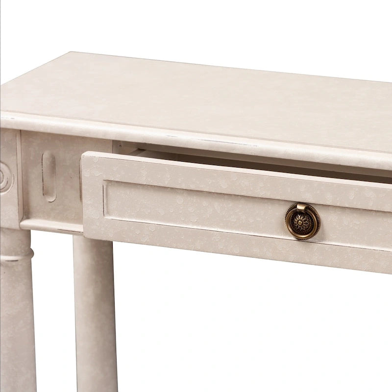 Console 1 tiroir Farmhouse Whitewashed de Baxton Studio