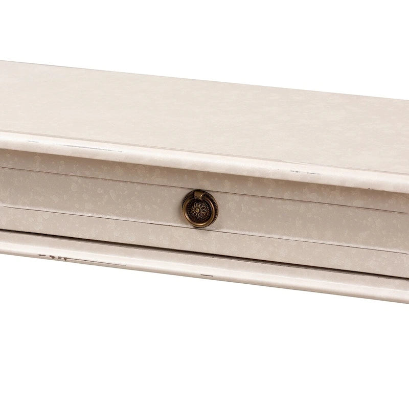Console 1 tiroir Farmhouse Whitewashed de Baxton Studio