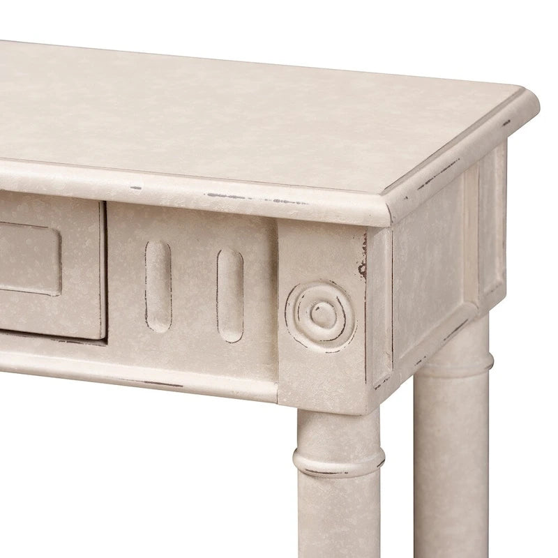 Console 1 tiroir Farmhouse Whitewashed de Baxton Studio