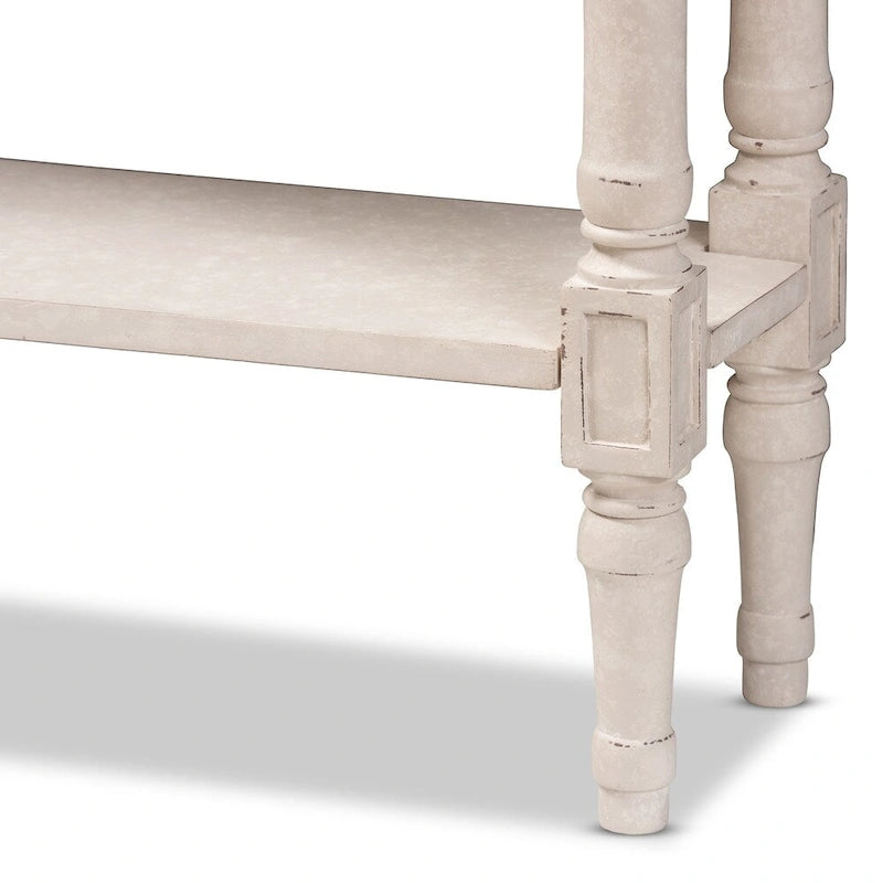 Console 1 tiroir Farmhouse Whitewashed de Baxton Studio