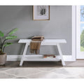 Banc en bois massif Elyz de Roundhill Furniture avec étagère, blanc