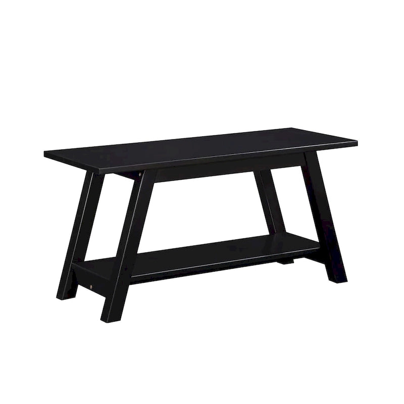 Banc en bois massif Elyz de Roundhill Furniture avec étagère, blanc
