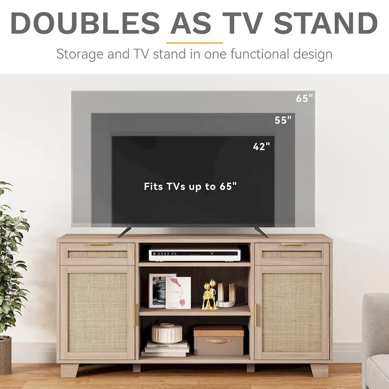 Meuble TV en rotin Moasis 58