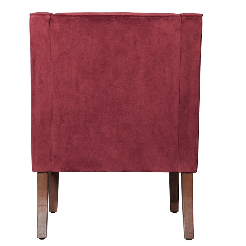 Fauteuil d'appoint HomePop Swoop Arm en velours Merlot Berry