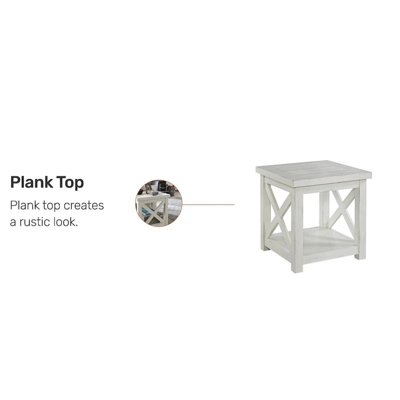 Table d'appoint blanc cassé Seaside Lodge