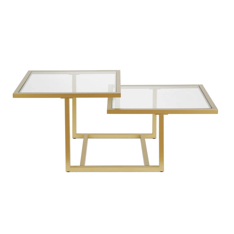 Table Basse Dorée à Deux Niveaux Solm Silver Orchid