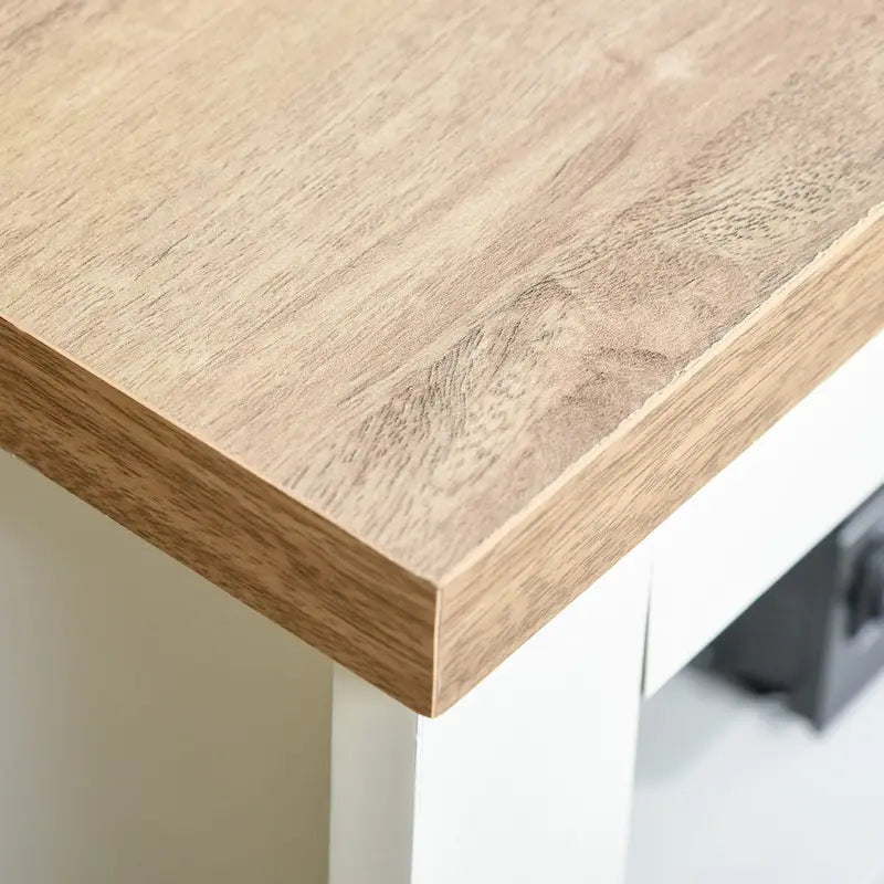 Meuble TV d'angle HOMCOM jusqu'à 50 pouces, meuble de divertissement, console TV avec 2 tiroirs et 1 compartiment de rangement