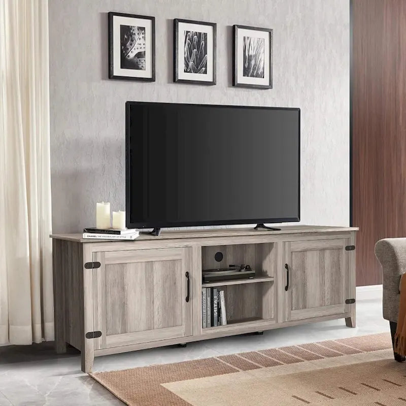 Meuble TV moderne avec portes pour téléviseurs de 55, 65, 70 et 75 pouces - M