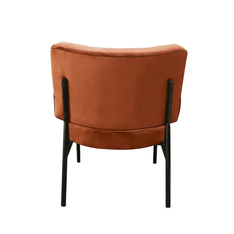 Fauteuil d'appoint moderne en velours orange Modrest Sami