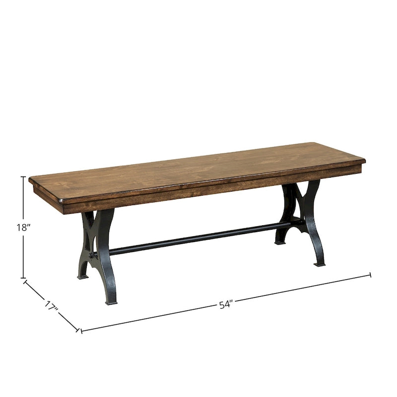 Le banc de salle à manger en métal coulé District avec finition cuivre