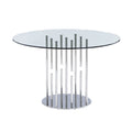 Somette 8511 Round glass dining table - Grey