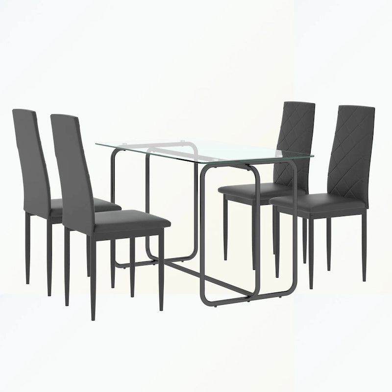 Table à manger rectangulaire avec piètement en métal