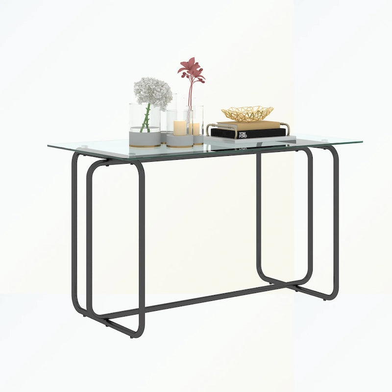 Table à manger rectangulaire avec piètement en métal