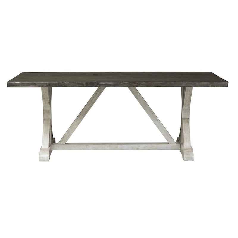 Table à tréteaux Willowrun rustique blanc patiné gris