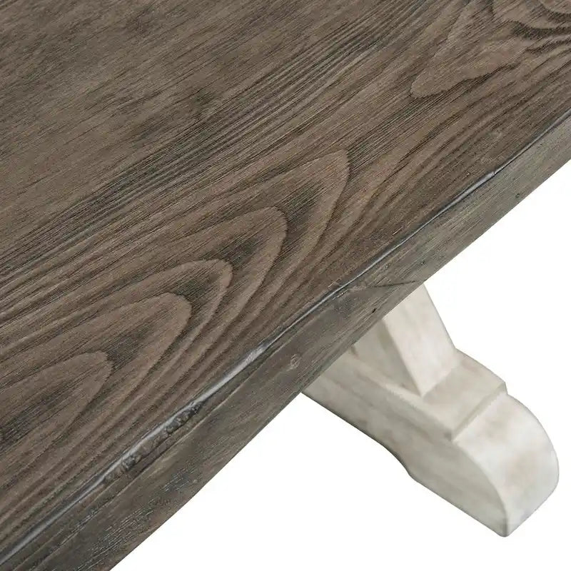Table à tréteaux Willowrun rustique blanc patiné gris