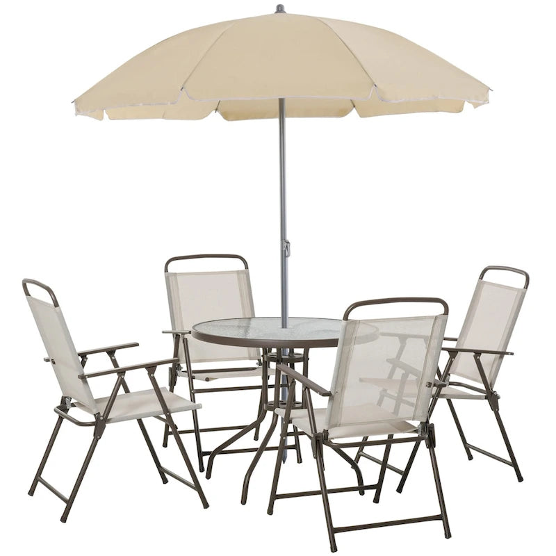 Ensemble de mobilier de salle à manger de patio 6 pièces Outsunny
