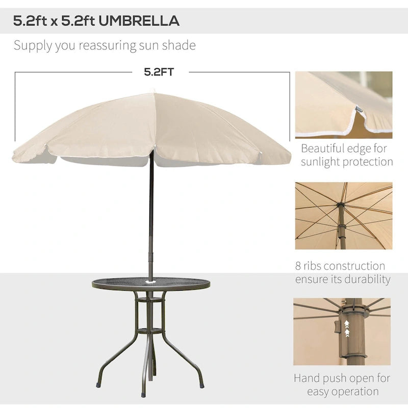 Ensemble de mobilier de salle à manger de patio 6 pièces Outsunny