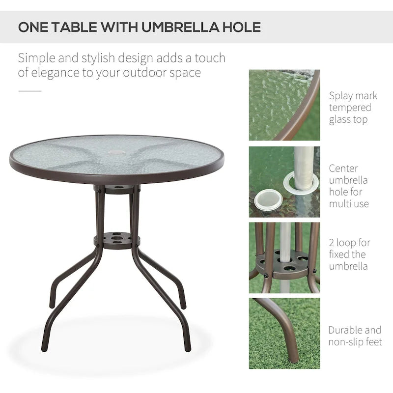 Ensemble de mobilier de salle à manger de patio 6 pièces Outsunny