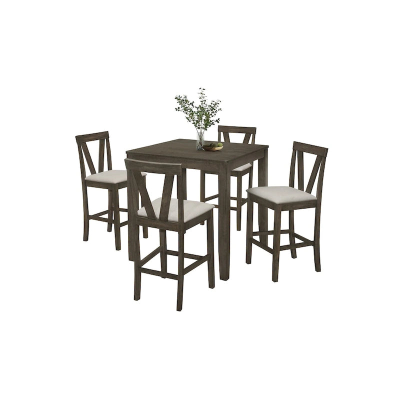 Ensemble de salle à manger 5 pièces carré simple et élégant CraftPorch de hauteur comptoir