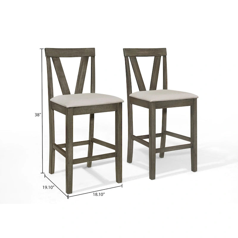 Ensemble de salle à manger 5 pièces carré simple et élégant CraftPorch de hauteur comptoir