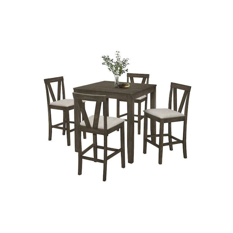 Ensemble de salle à manger 5 pièces carré simple et élégant CraftPorch de hauteur comptoir
