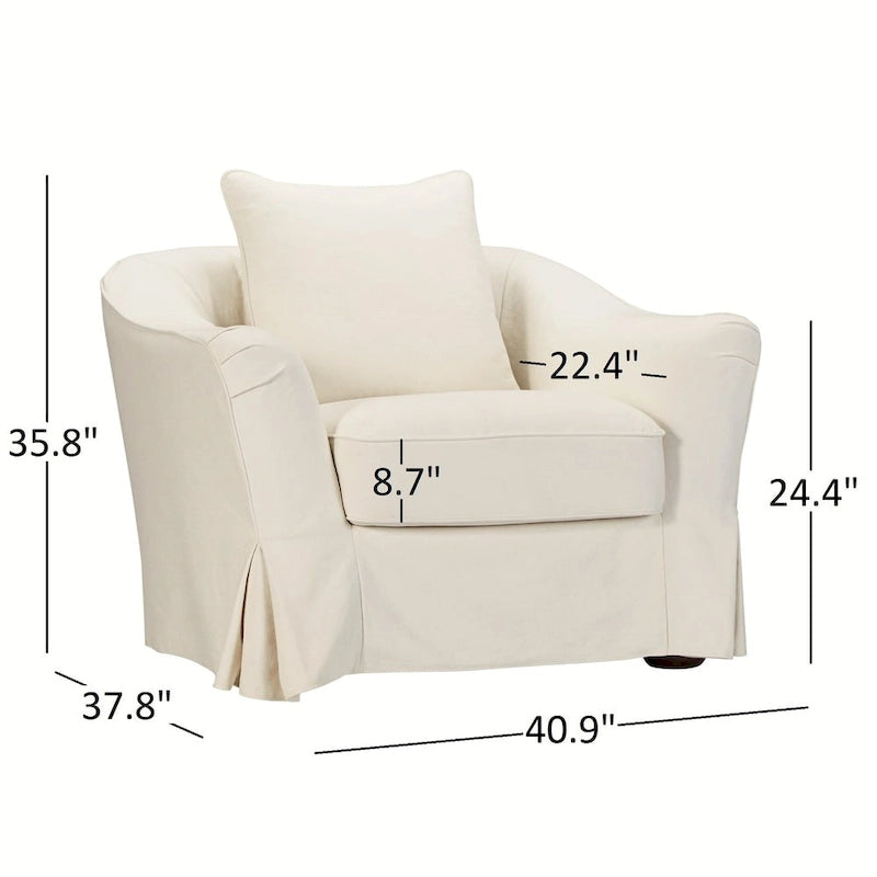 Fauteuil déhoussable en plumes Ellyson Flared English Arm par iNSPIRE Q Classic