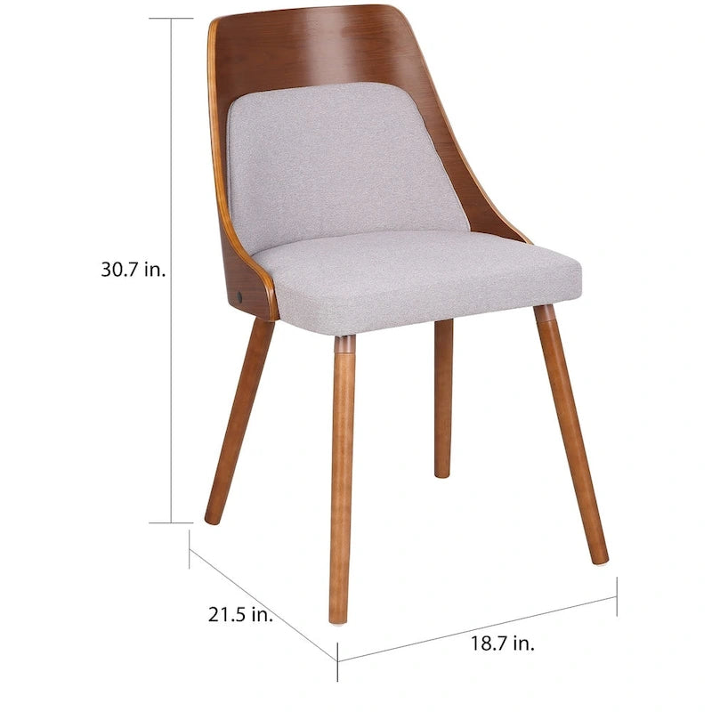 Chaise de salle à manger Carson Carrington Vallemala en noyer et tissu - N/A