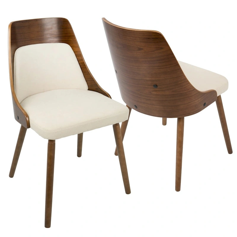 Chaise de salle à manger Carson Carrington Vallemala en noyer et tissu - N/A
