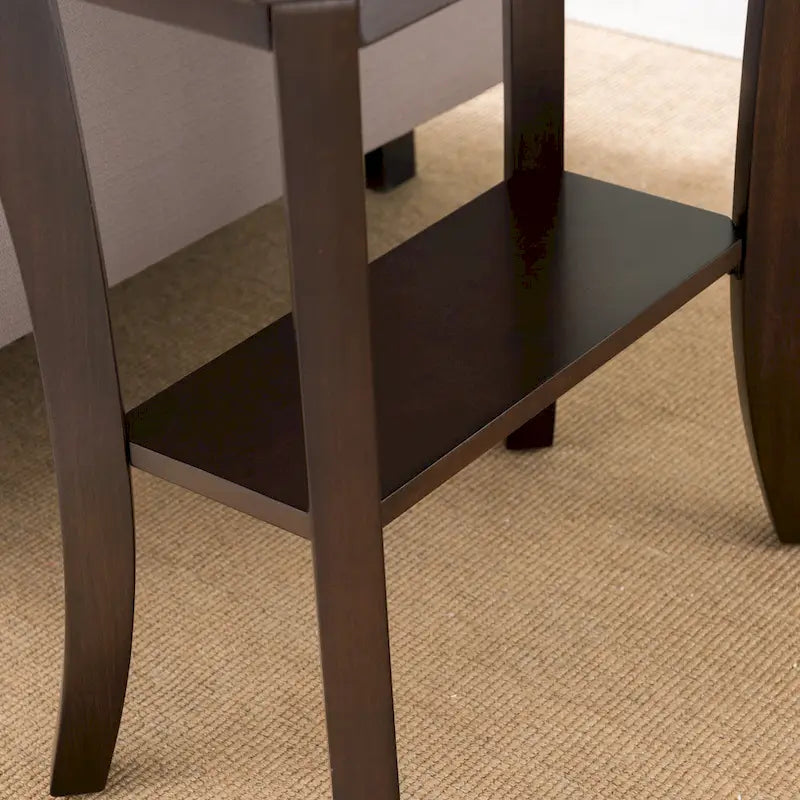 Table d'appoint étroite Leick Home Boa avec étagère