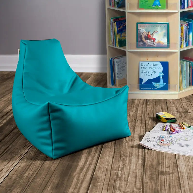 Pouf enfant Jaxx Juniper Jr, vinyle de qualité supérieure, bleu roi
