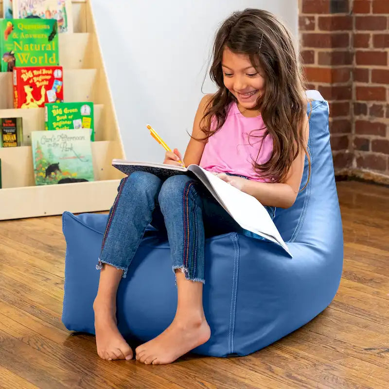 Pouf enfant Jaxx Juniper Jr, vinyle de qualité supérieure, bleu roi