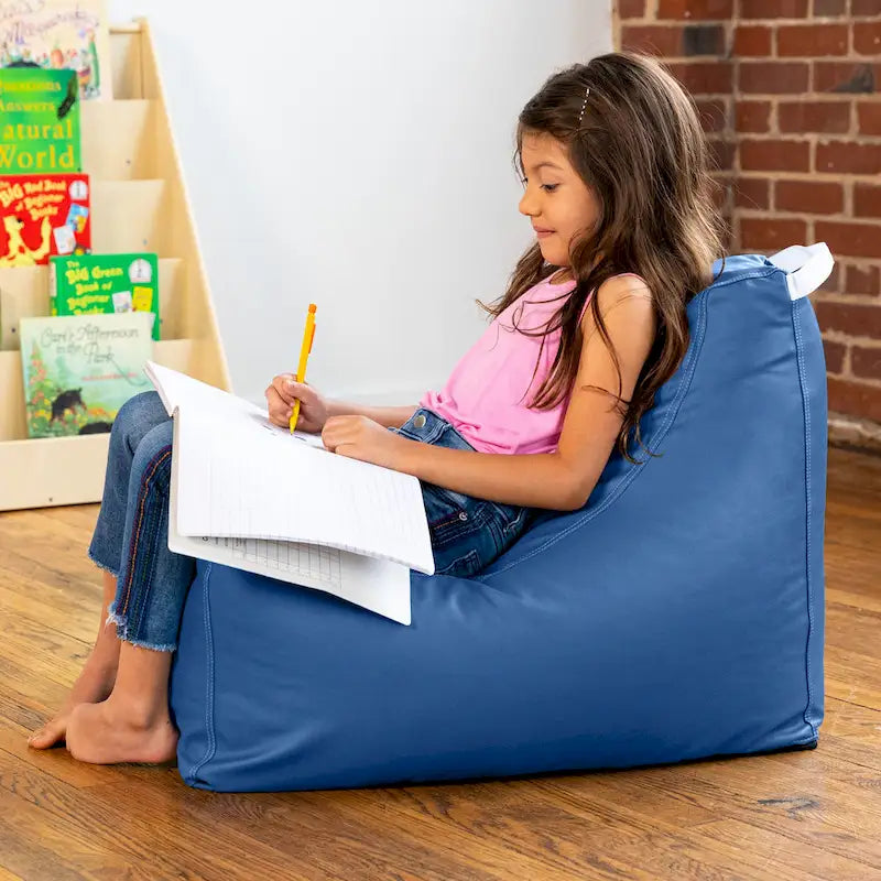 Pouf enfant Jaxx Juniper Jr, vinyle de qualité supérieure, bleu roi