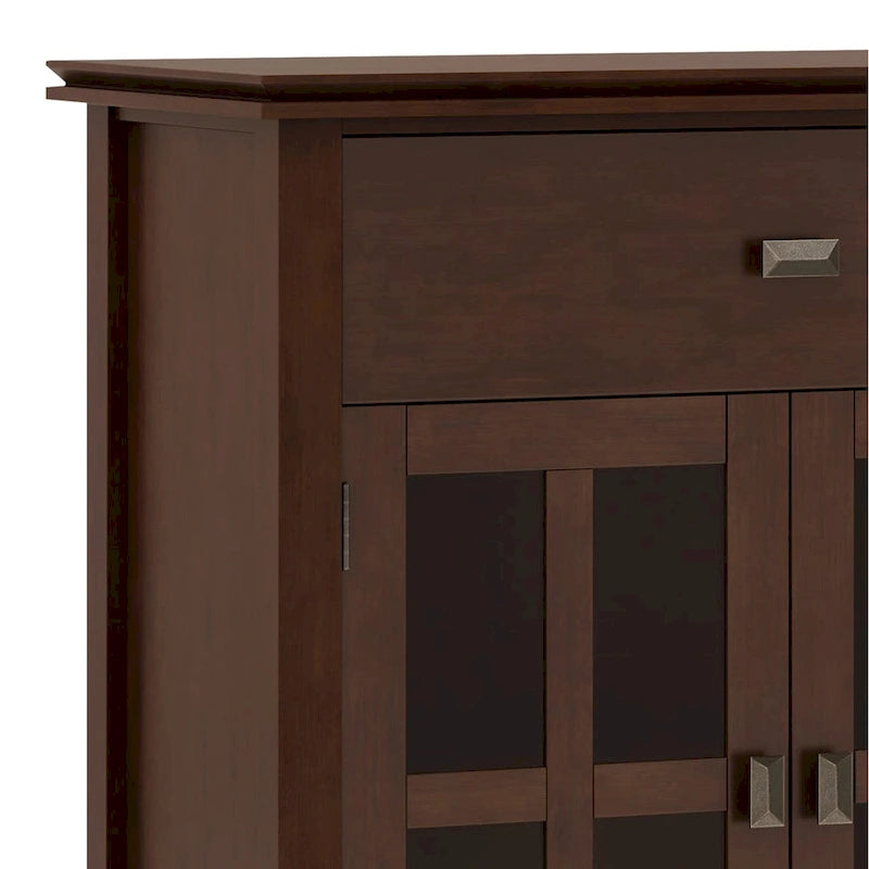 WYNDENHALL Stratford Buffet de salle à manger transitionnel large en bois massif à 4 portes de 60 po – 17p x 60l x 34h