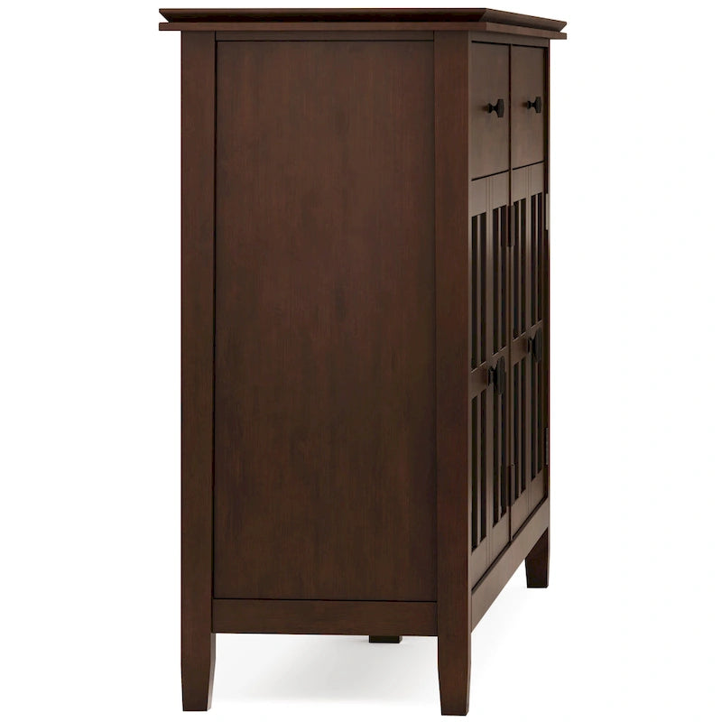 WYNDENHALL Stratford Buffet de salle à manger transitionnel large en bois massif à 4 portes de 60 po – 17p x 60l x 34h