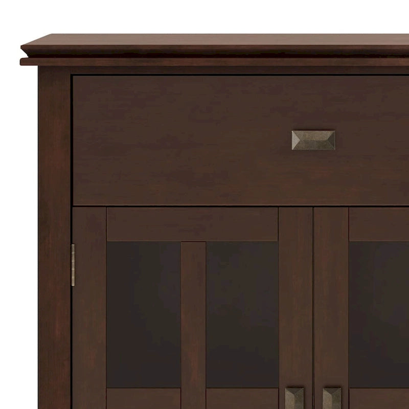 WYNDENHALL Stratford Buffet de salle à manger transitionnel large en bois massif à 4 portes de 60 po – 17p x 60l x 34h