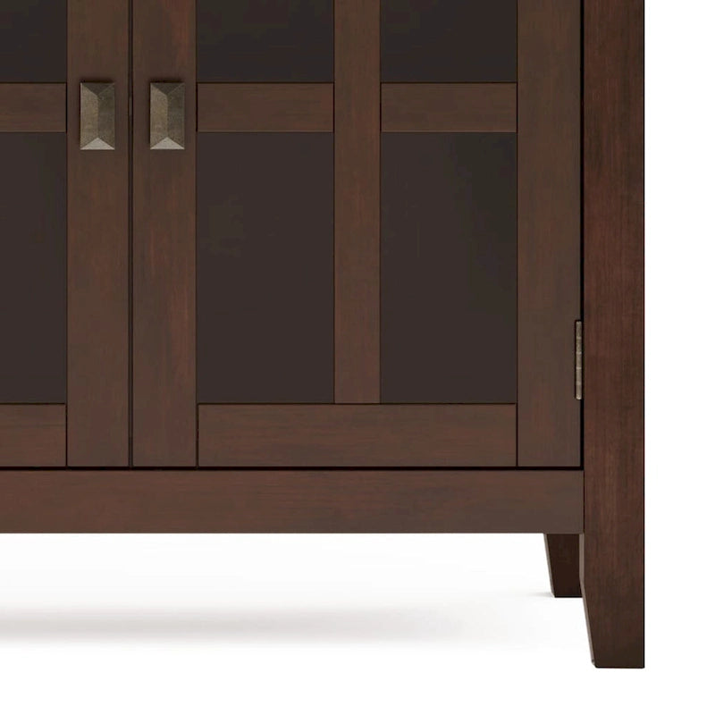 WYNDENHALL Stratford Buffet de salle à manger transitionnel large en bois massif à 4 portes de 60 po – 17p x 60l x 34h