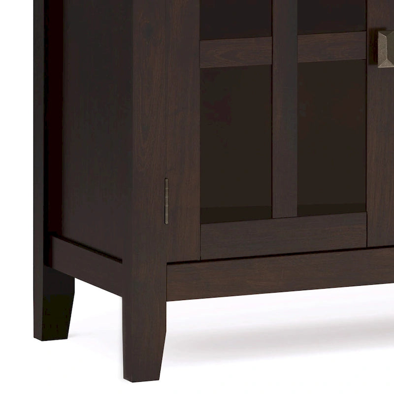 WYNDENHALL Stratford Buffet de salle à manger transitionnel large en bois massif à 4 portes de 60 po – 17p x 60l x 34h