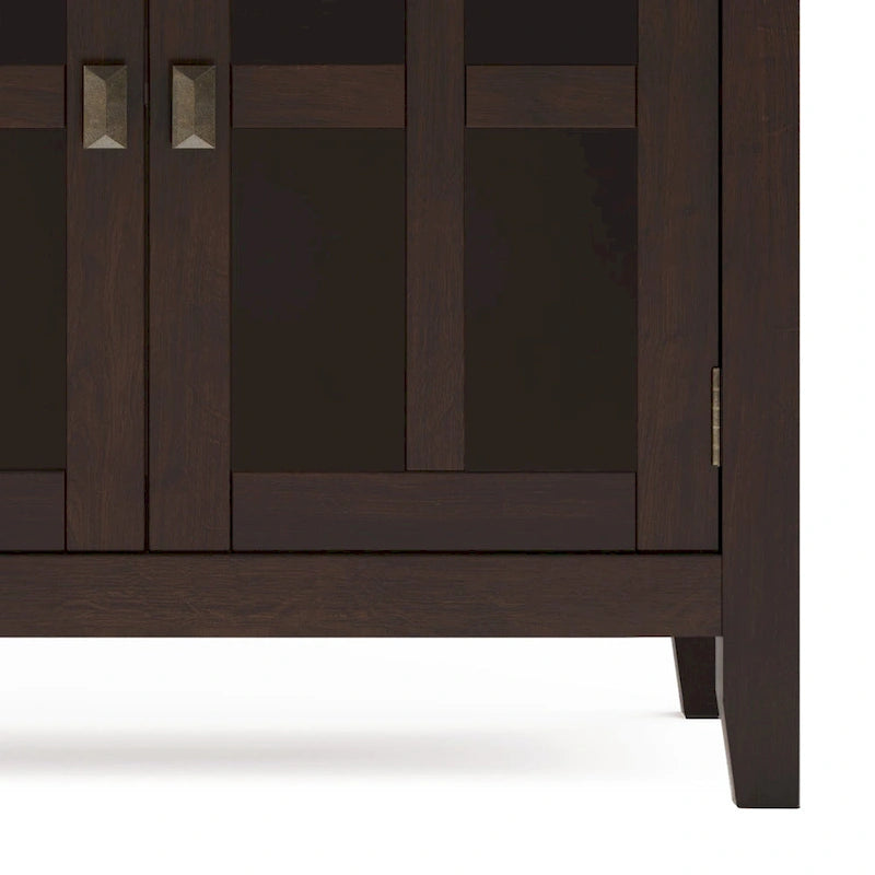WYNDENHALL Stratford Buffet de salle à manger transitionnel large en bois massif à 4 portes de 60 po – 17p x 60l x 34h