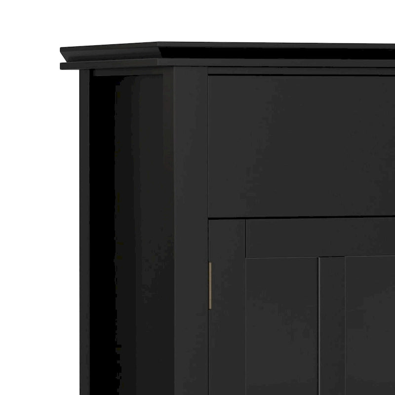 WYNDENHALL Stratford Buffet de salle à manger transitionnel large en bois massif à 4 portes de 60 po – 17p x 60l x 34h