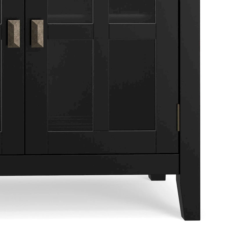 WYNDENHALL Stratford Buffet de salle à manger transitionnel large en bois massif à 4 portes de 60 po – 17p x 60l x 34h