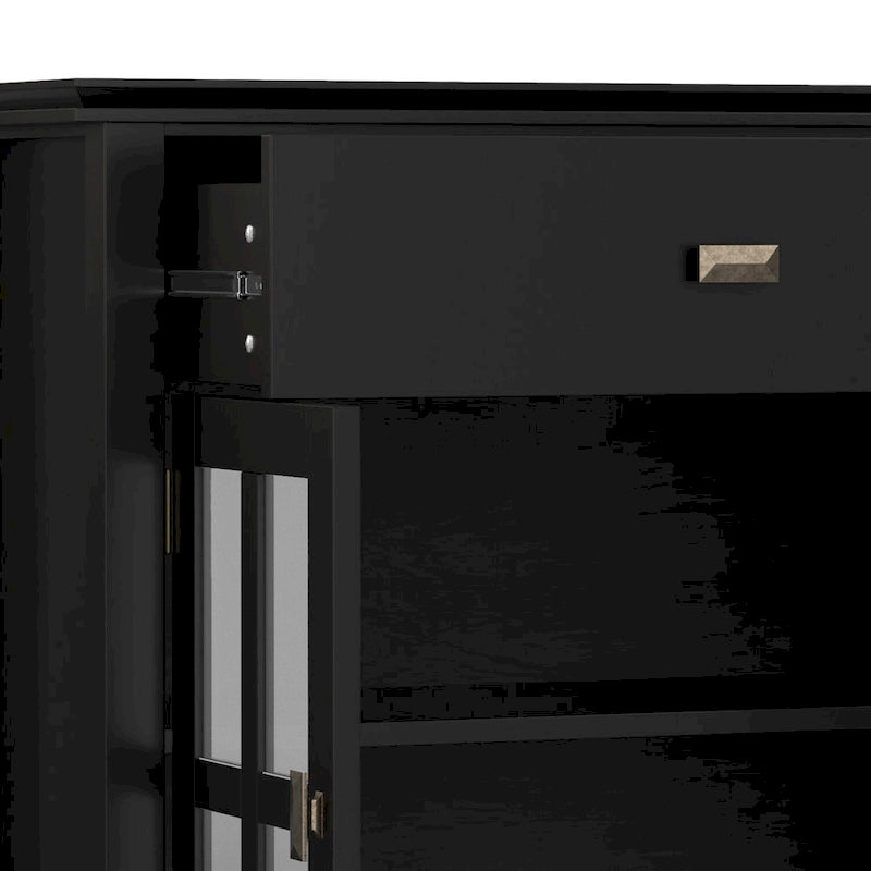 WYNDENHALL Stratford Buffet de salle à manger transitionnel large en bois massif à 4 portes de 60 po – 17p x 60l x 34h