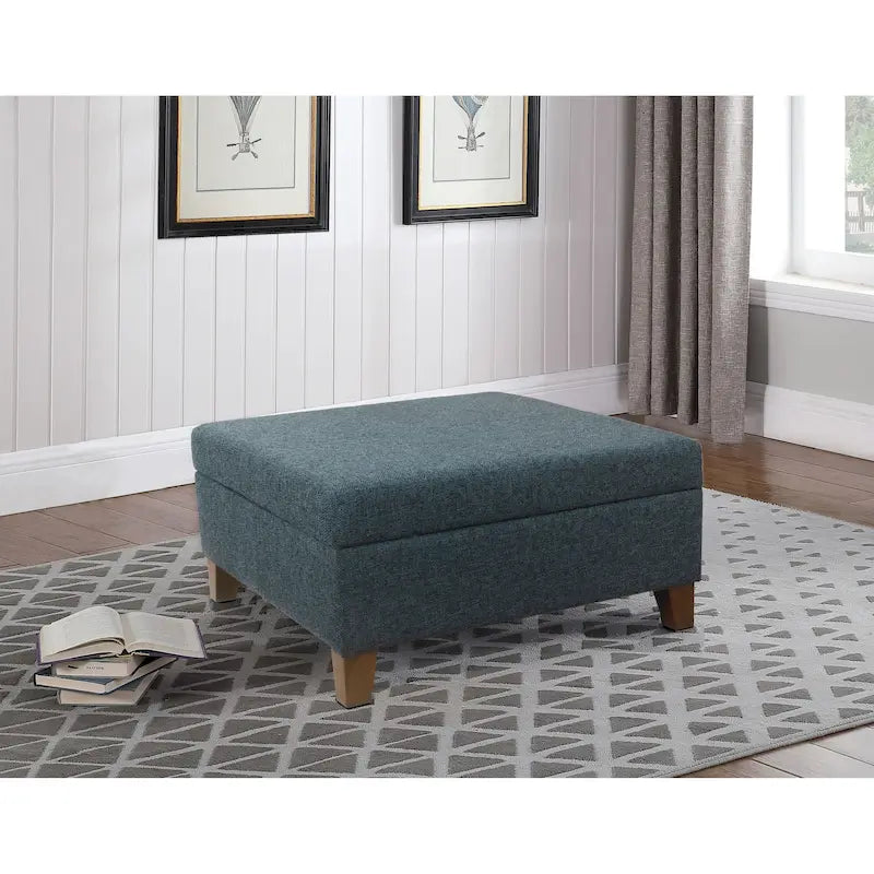 HomePop Pouf de rangement carré de luxe 32