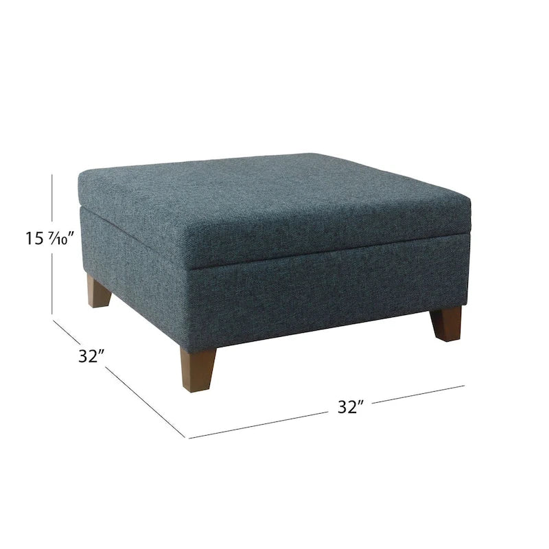 HomePop Pouf de rangement carré de luxe 32