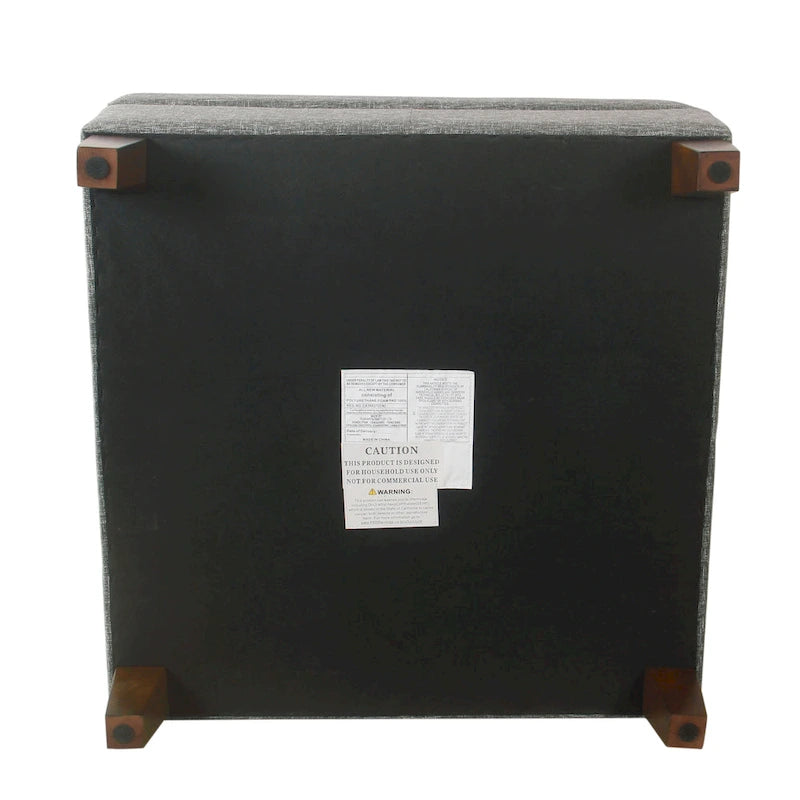 HomePop Pouf de rangement carré de luxe 32