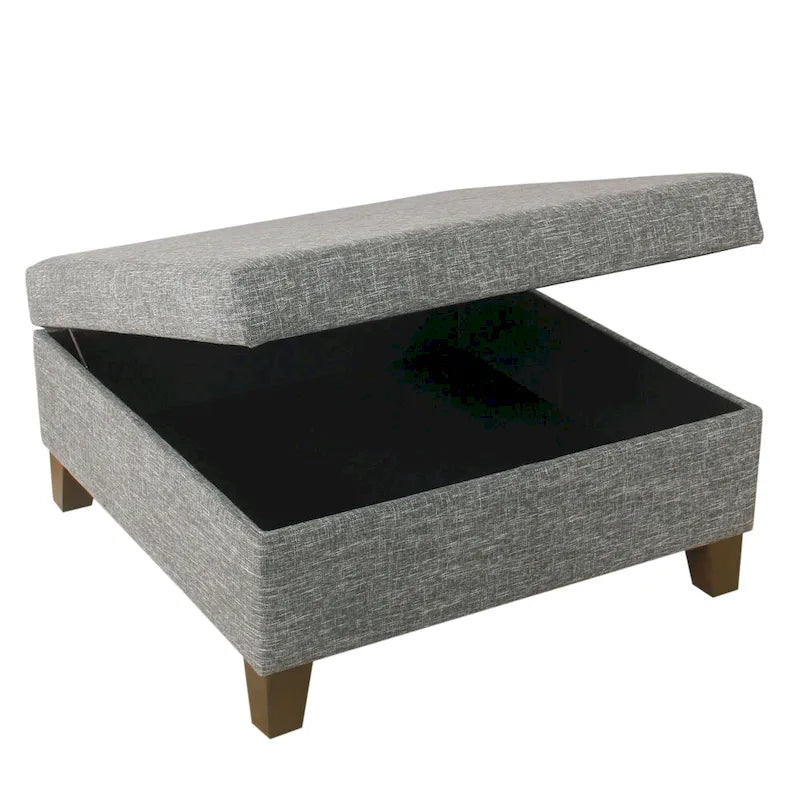HomePop Pouf de rangement carré de luxe 32