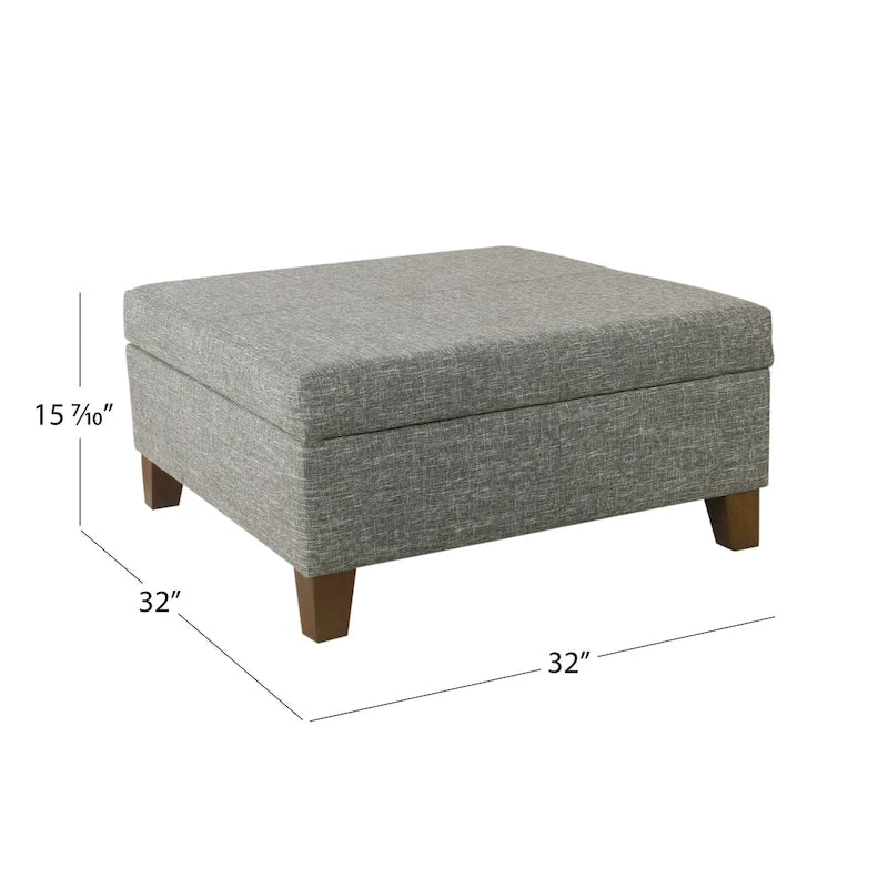 HomePop Pouf de rangement carré de luxe 32